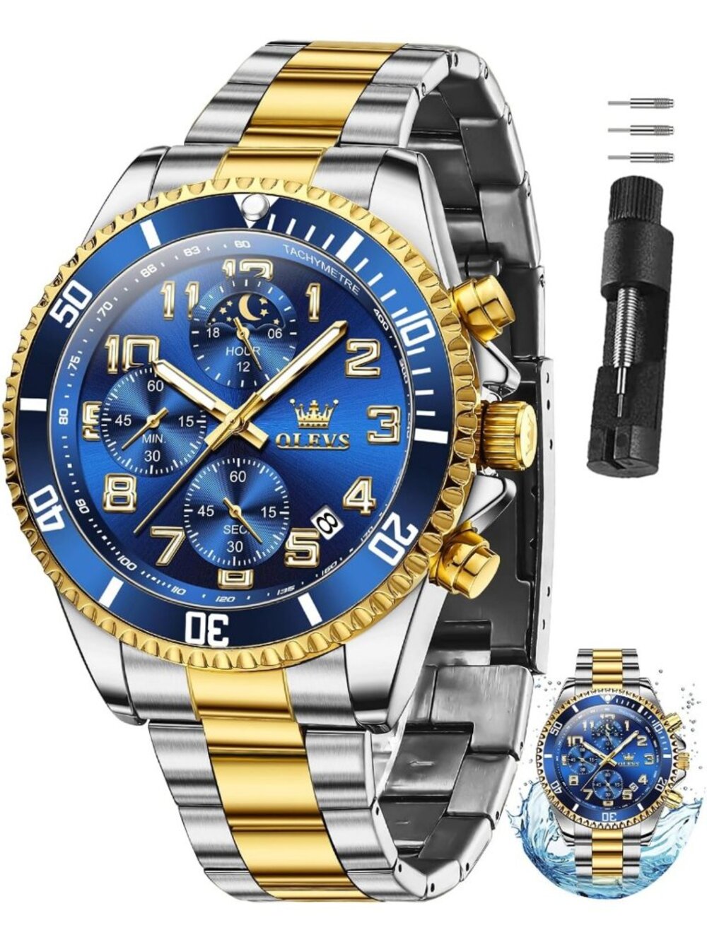 Stylish Stainless Steel Men's Dress Watch with Date Function - Perfect for Any